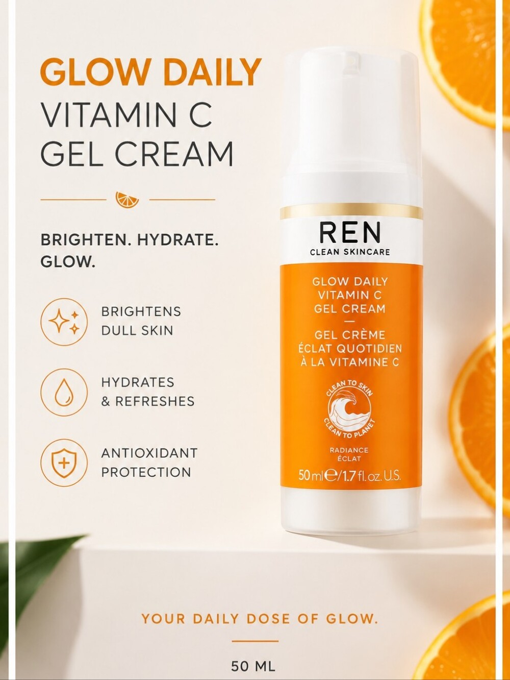 Ren - glow daily vitamin C gel  cream